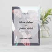 Casual modern script | Foto-overlay en QR-code Save The Date (Staand voorkant)