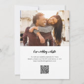 Casual modern script | Foto-overlay en QR-code Save The Date (Achterkant)