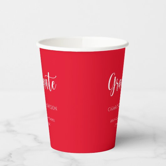 Casual Modern Script Graduation Party Papieren Bekers (Links)