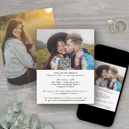 Casual moderne alles-in-één QR RSVP 2 foto bruilof Kaart