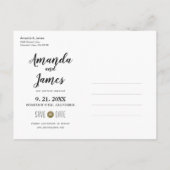 Casual moderne fotobruiloft sparen de datum aankondigingskaart (Achterkant)