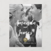 Casual moderne fotobruiloft sparen de datum aankondigingskaart (Voorkant)