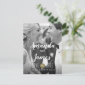 Casual moderne fotobruiloft sparen de datum aankondigingskaart (Staand voorkant)