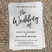Casual, moderne, minimale Typografie Wedding Kaart