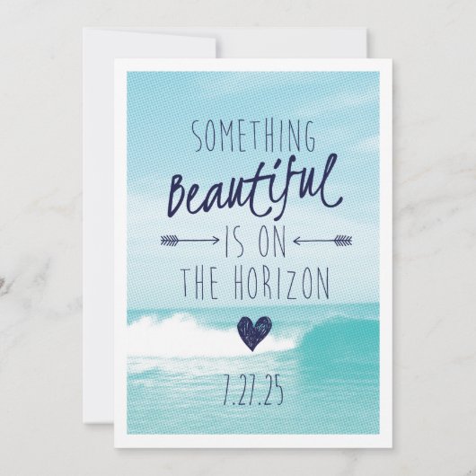 Casual moderne strand bruiloft zomer Bewaar de dat Kaart (Achterkant)
