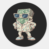 Casual Money Sleepwear Costume For Cash Lovers Ronde Sticker (Voorkant)