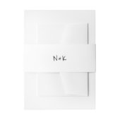 Casual Monogram Simple Black en White Wedding Uitnodigingen Wikkel (Voorkant Voorbeeld)