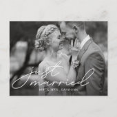 Casual net getrouwd elopement foto aankondigingskaart (Voorkant)