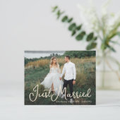 Casual net getrouwd scriptfoto aankondigingskaart (Staand voorkant)