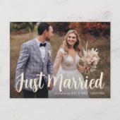 Casual net getrouwd scriptfoto aankondigingskaart (Voorkant)