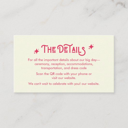 Casual Niets Fancy Alleen liefde bruiloft details Informatiekaartje (Voorkant)