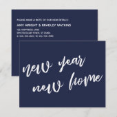 Casual nieuwjaarsuitzending van Navy Blue Notitiekaartje (Voorkant / Achterkant)