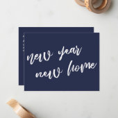 Casual nieuwjaarsuitzending van Navy Blue Notitiekaartje (Voorkant / Achterkant in situ)