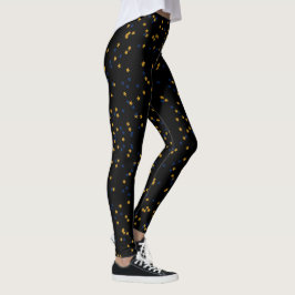 Casual Night Out Blue Gold-sterren Leggings