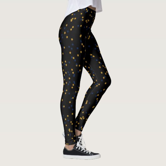 Casual Night Out Blue Gold-sterren Leggings (Rechts)