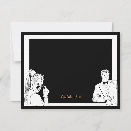 Casual of formele witte partij kaart (Achterkant)