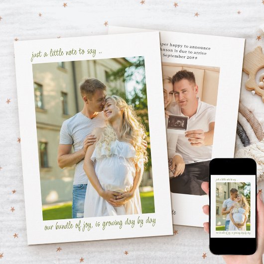 Casual opmerking 2 Verticale foto Zwangerschap Aankondiging