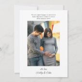 Casual opmerking bij 2 verticale foto's tijdens de aankondiging (Achterkant)