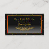 Casual Oranje Lijst Zwart Gradient Stijlvol Modern Visitekaartje (Achterkant)