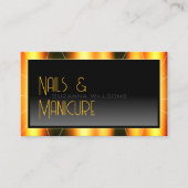 Casual Oranje Lijst Zwart Gradient Stijlvol Modern Visitekaartje (Voorkant)