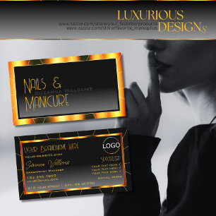 Casual Oranje Lijsten Zwarte Gradiënt met Logo Coo Visitekaartje