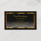 Casual Oranje Lijsten Zwarte Gradiënt met Monogram Visitekaartje (Achterkant)