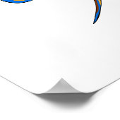 Casual Oranje stijlvol en blauw Poster (Hoek)