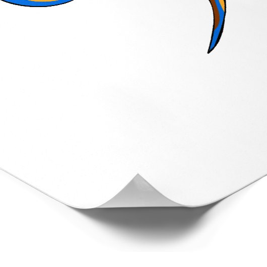 Casual Oranje stijlvol en blauw Poster (Hoek)