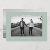 Casual pastel salie Lijst foto Save The Date (Voorkant / Achterkant)