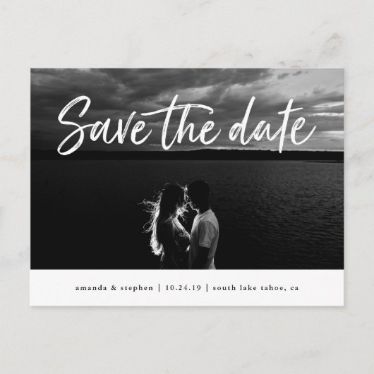 Casual penseel | De foto bewaart de Datum Aankondigingskaart (Voorkant)