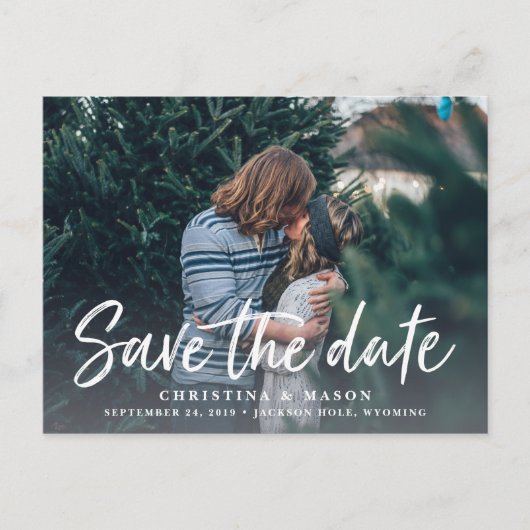 Casual penseel | De foto bewaart de Datum Aankondigingskaart (Voorkant)