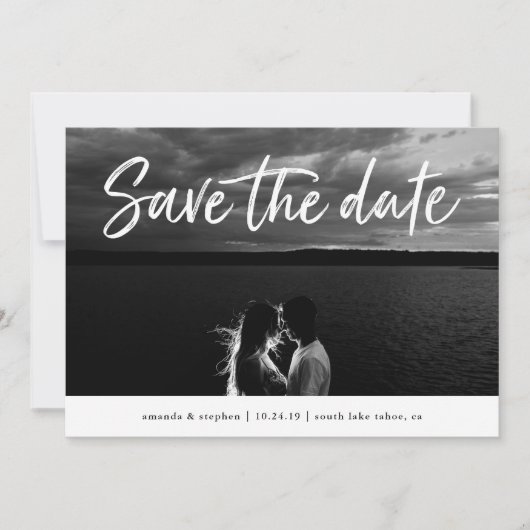 Casual penseel | De foto bewaart de Datum Save The Date (Voorkant)