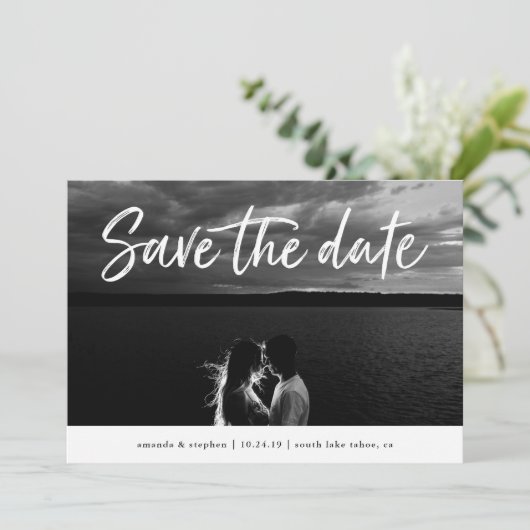 Casual penseel | De foto bewaart de Datum Save The Date (Staand voorkant)