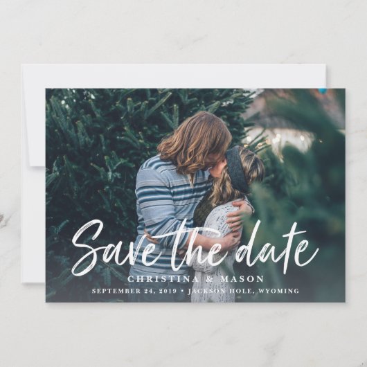 Casual penseel | De foto bewaart de Datum Save The Date (Voorkant)