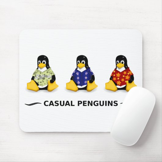 Casual pinguins Mousepad Muismat (Met muis)