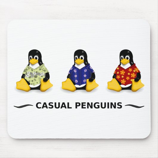 Casual pinguins Mousepad Muismat (Voorkant)