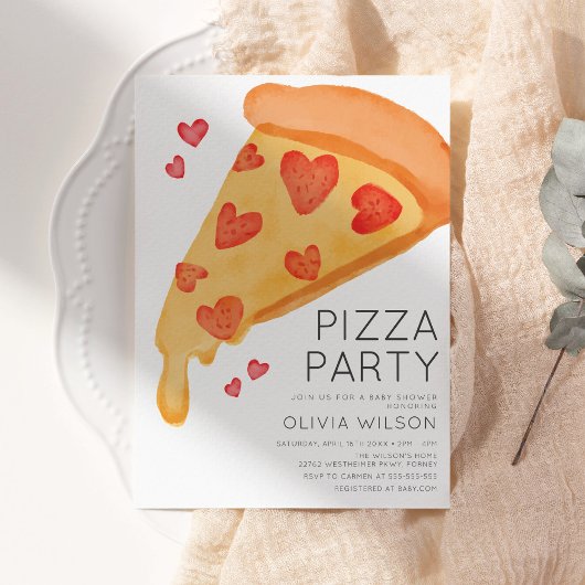 Casual Pizza Baby shower Kaart