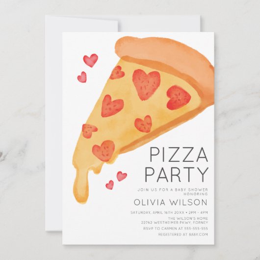 Casual Pizza Baby shower Kaart (Voorkant)
