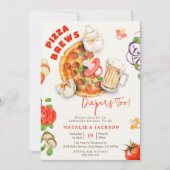 Casual Pizza Brews & Diapers Too Baby Shower Kaart (Voorkant)