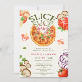 Casual Pizza Diaper Slice Baby shower Kaart (Voorkant)