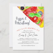 Casual Pizza Party Baby shower Slice Waterverf Kaart (Voorkant)