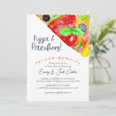 Casual Pizza Party Baby shower Slice Waterverf Kaart (Staand voorkant)