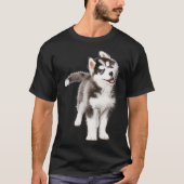Casual Pomsky Portrait Graphic Art Mannen Vrouwen T-shirt (Voorkant)