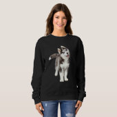 Casual Pomsky Portrait Graphic Art Mannen Vrouwen  Trui (Voorkant volledig)