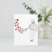 Casual pop-uppop met hart briefkaart (Staand voorkant)