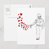 Casual pop-uppop met hart briefkaart (Voorkant / Achterkant)