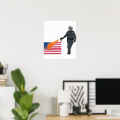 Casual pop-uppop met vlag in kleur poster (Thuiskantoor)