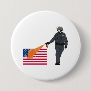 Casual pop-uppop met vlag in kleur ronde button 7,6 cm