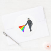 Casual pop-upregenboog met piepspuit met kleur ronde sticker (Envelop)