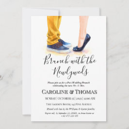 Casual post-bruiloft brunch moderne kalligrafie kaart